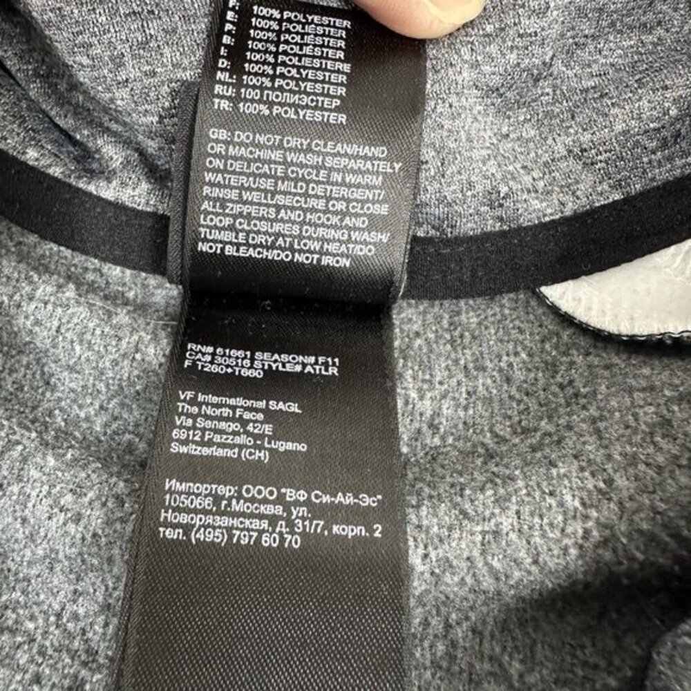 The North‎ Face Womens Gray White Quarter Zip Pullover Fleece T260+T660 Size M - Picture 8 of 15